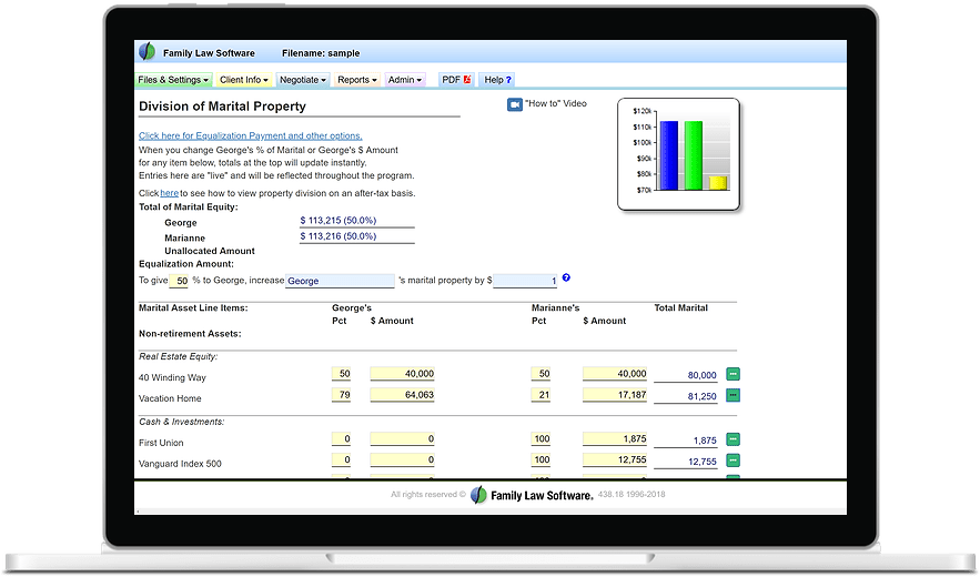 Computer running Family Law Software