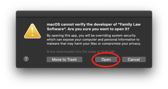 Dialog Open Anyway